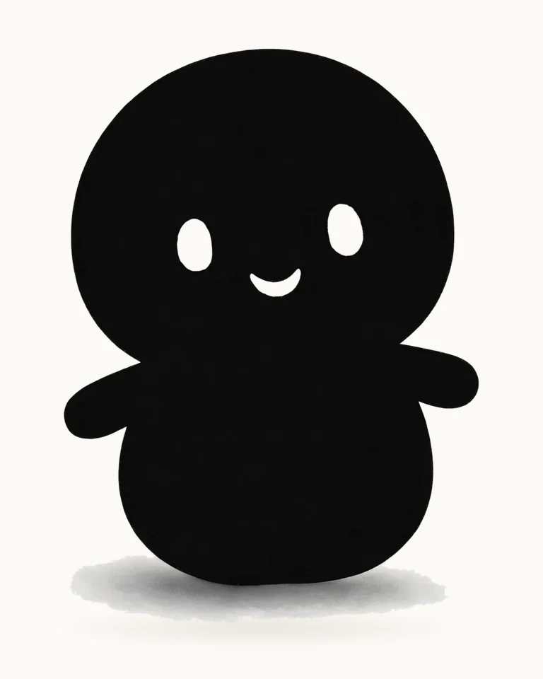 Umbra, a flat black little shadow figure